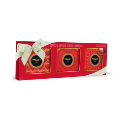 Gift-box 3 tins with 4 chocolate hearts-Chocolates-Maxim's shop