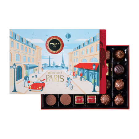 Boîte assortiment 22 Chocolats "Bonjour Paris"